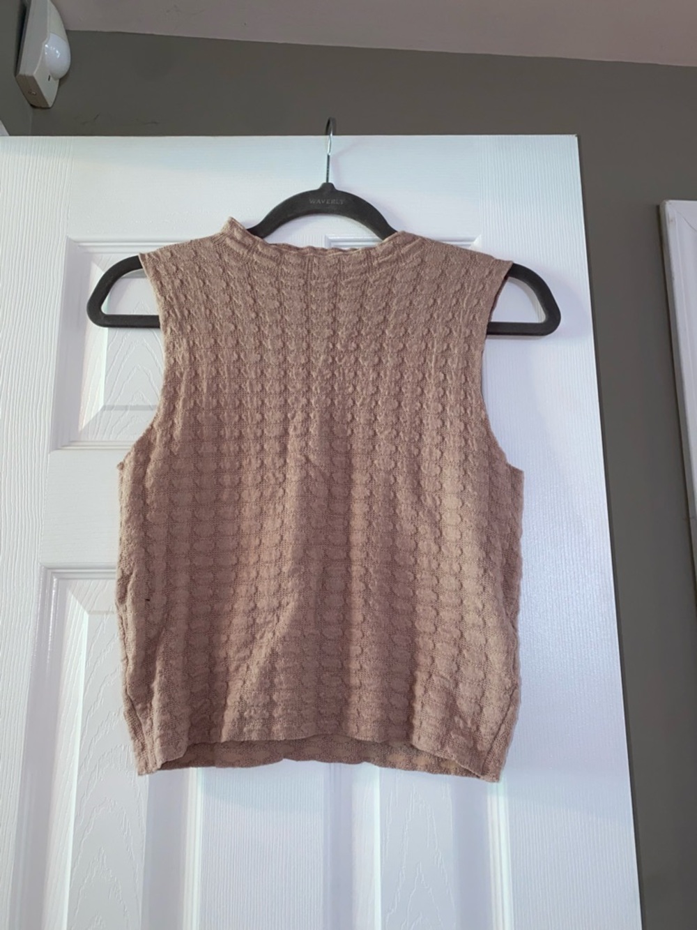 Pink Lily Mauve Cable Knit Sleeveless Top